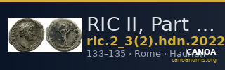 RIC II, Part 3 (second edition) Hadrian 2022 — CANOA