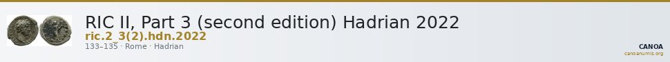 RIC II, Part 3 (second edition) Hadrian 2022 — CANOA