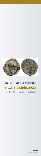RIC II, Part 3 (second edition) Hadrian 2023 — CANOA
