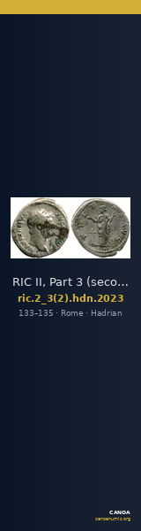 RIC II, Part 3 (second edition) Hadrian 2023 — CANOA