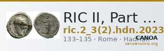 RIC II, Part 3 (second edition) Hadrian 2023 — CANOA