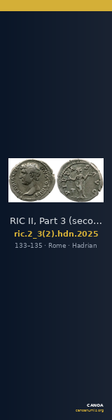 RIC II, Part 3 (second edition) Hadrian 2025 — CANOA