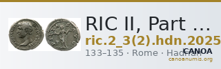 RIC II, Part 3 (second edition) Hadrian 2025 — CANOA