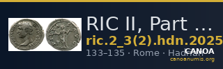 RIC II, Part 3 (second edition) Hadrian 2025 — CANOA