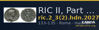 RIC II, Part 3 (second edition) Hadrian 2027 — CANOA