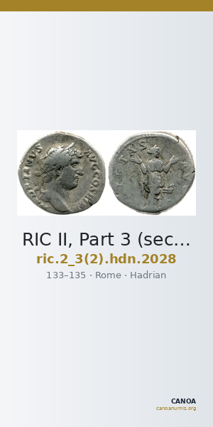 RIC II, Part 3 (second edition) Hadrian 2028 — CANOA