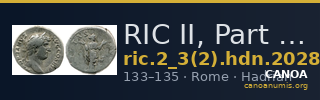 RIC II, Part 3 (second edition) Hadrian 2028 — CANOA