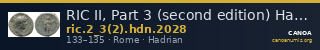 RIC II, Part 3 (second edition) Hadrian 2028 — CANOA
