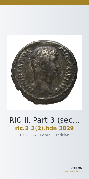 RIC II, Part 3 (second edition) Hadrian 2029 — CANOA
