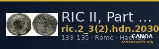 RIC II, Part 3 (second edition) Hadrian 2030 — CANOA
