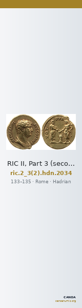 RIC II, Part 3 (second edition) Hadrian 2034 — CANOA