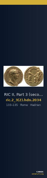 RIC II, Part 3 (second edition) Hadrian 2034 — CANOA