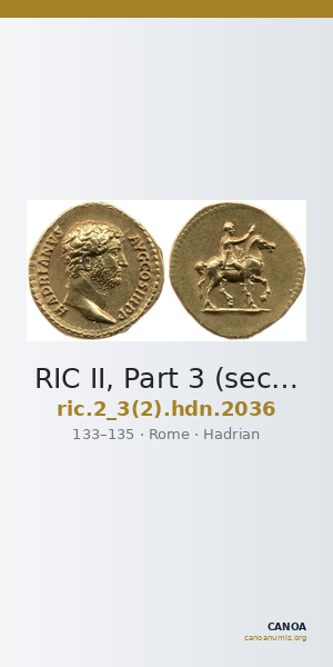 RIC II, Part 3 (second edition) Hadrian 2036 — CANOA