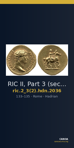 RIC II, Part 3 (second edition) Hadrian 2036 — CANOA