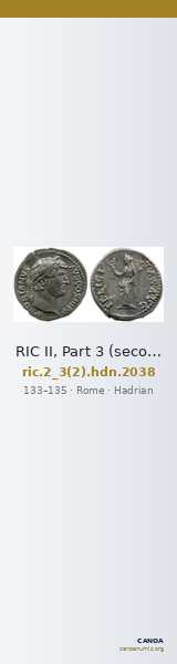 RIC II, Part 3 (second edition) Hadrian 2038 — CANOA