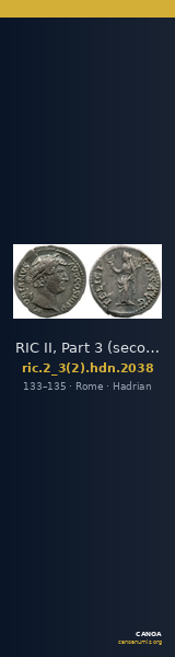 RIC II, Part 3 (second edition) Hadrian 2038 — CANOA