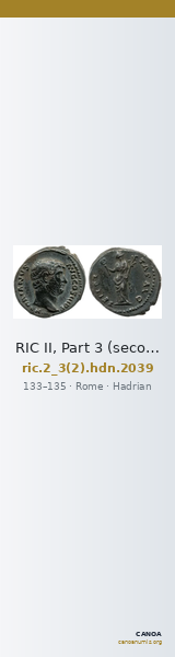 RIC II, Part 3 (second edition) Hadrian 2039 — CANOA