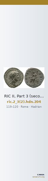 RIC II, Part 3 (second edition) Hadrian 204 — CANOA