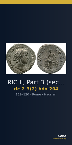 RIC II, Part 3 (second edition) Hadrian 204 — CANOA