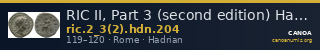RIC II, Part 3 (second edition) Hadrian 204 — CANOA