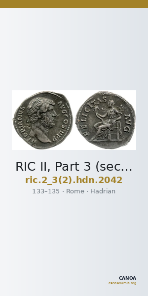 RIC II, Part 3 (second edition) Hadrian 2042 — CANOA
