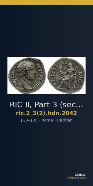 RIC II, Part 3 (second edition) Hadrian 2042 — CANOA