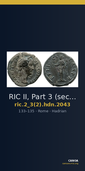 RIC II, Part 3 (second edition) Hadrian 2043 — CANOA