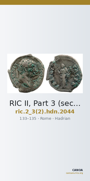 RIC II, Part 3 (second edition) Hadrian 2044 — CANOA