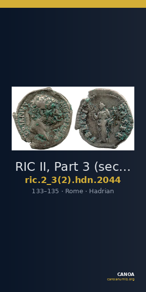 RIC II, Part 3 (second edition) Hadrian 2044 — CANOA