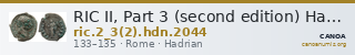 RIC II, Part 3 (second edition) Hadrian 2044 — CANOA