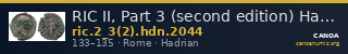 RIC II, Part 3 (second edition) Hadrian 2044 — CANOA
