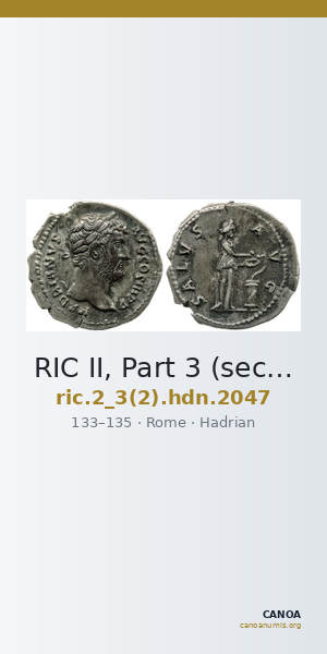 RIC II, Part 3 (second edition) Hadrian 2047 — CANOA