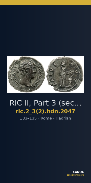 RIC II, Part 3 (second edition) Hadrian 2047 — CANOA