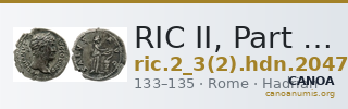 RIC II, Part 3 (second edition) Hadrian 2047 — CANOA