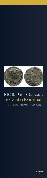 RIC II, Part 3 (second edition) Hadrian 2048 — CANOA