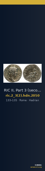 RIC II, Part 3 (second edition) Hadrian 2050 — CANOA
