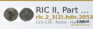 RIC II, Part 3 (second edition) Hadrian 2053 — CANOA