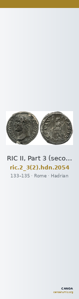 RIC II, Part 3 (second edition) Hadrian 2054 — CANOA