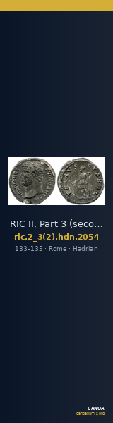 RIC II, Part 3 (second edition) Hadrian 2054 — CANOA