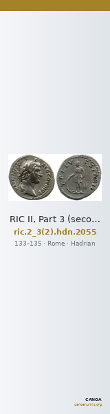 RIC II, Part 3 (second edition) Hadrian 2055 — CANOA