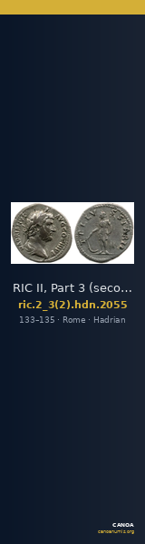 RIC II, Part 3 (second edition) Hadrian 2055 — CANOA