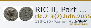 RIC II, Part 3 (second edition) Hadrian 2055 — CANOA