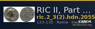 RIC II, Part 3 (second edition) Hadrian 2055 — CANOA