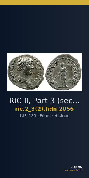 RIC II, Part 3 (second edition) Hadrian 2056 — CANOA