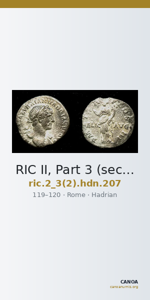 RIC II, Part 3 (second edition) Hadrian 207 — CANOA