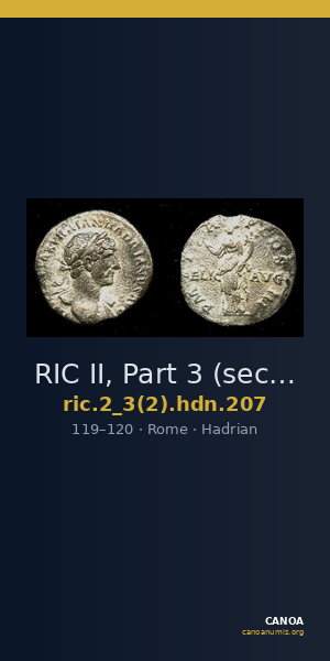 RIC II, Part 3 (second edition) Hadrian 207 — CANOA
