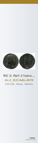 RIC II, Part 3 (second edition) Hadrian 2070 — CANOA