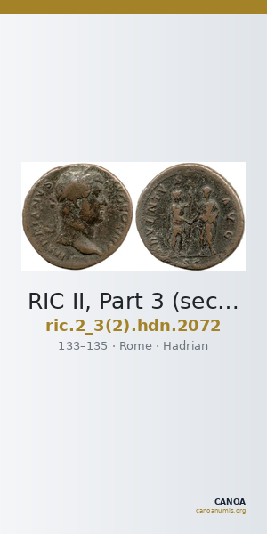 RIC II, Part 3 (second edition) Hadrian 2072 — CANOA