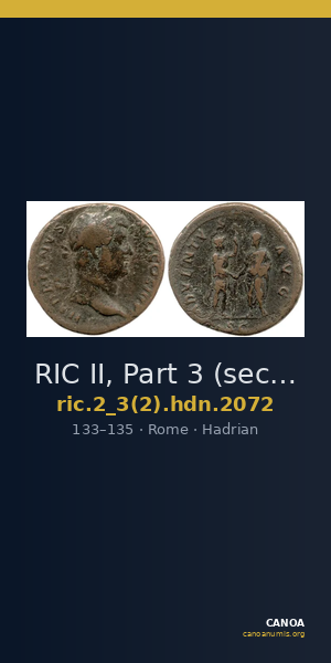 RIC II, Part 3 (second edition) Hadrian 2072 — CANOA
