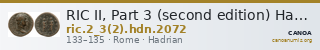 RIC II, Part 3 (second edition) Hadrian 2072 — CANOA